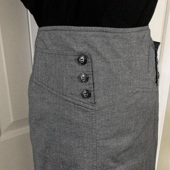 SMART SET Vintage dark grey pinup girl style pencil skirt ~ Y2K goth XS SMALL - Picture 4 of 13